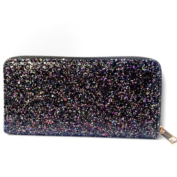 Amazing black glitter women’s fancy elegant holiday wedding wallet - Picture 9 of 9